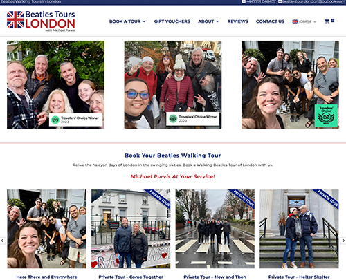Beatles tours in London - Paperback Designs Website Portfolio